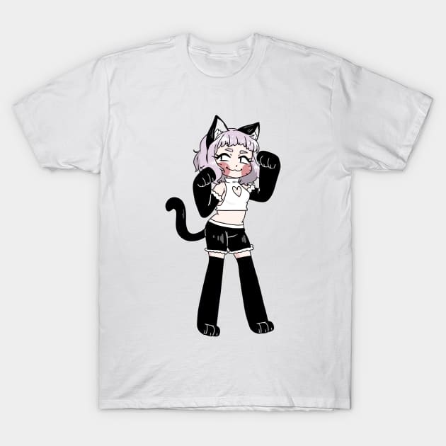 Cat Girl T-Shirt by miooaoyamyam